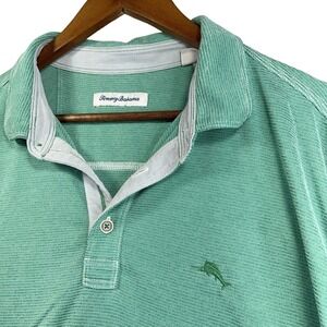 Tommy Bahama Shirt Men's XL Polo Short Sleeve Paradiso Cove Neptune Green
